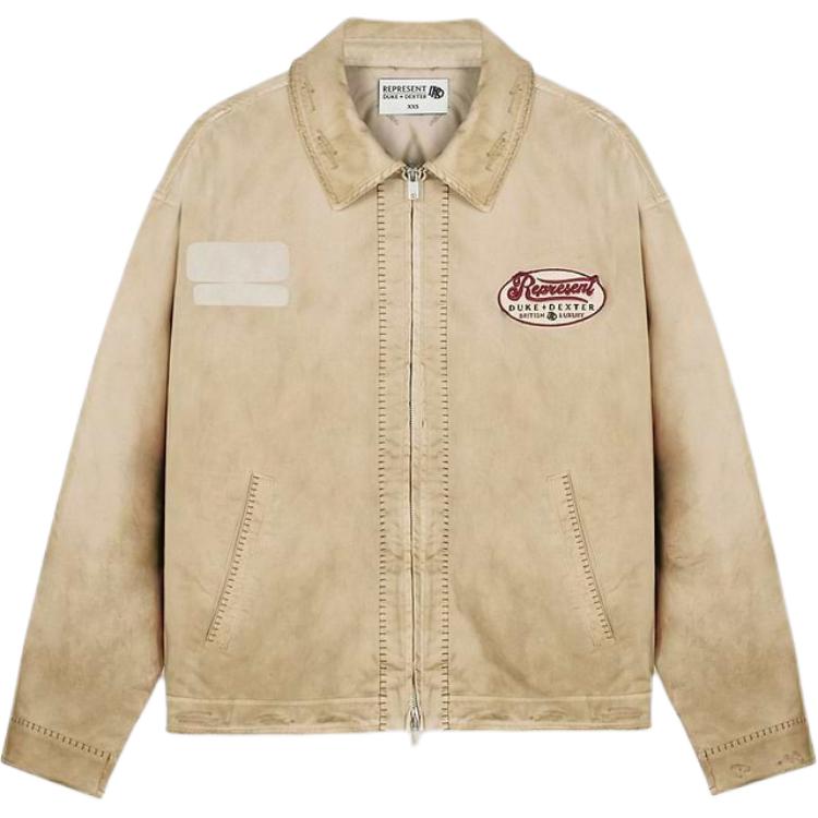 Represent DUKE DEXTER Retro Logo Zip Jacket Sand Men’s FW24 Collaboration MLM176-087