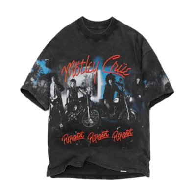 REPRESENT X Mötley Crüe Collaboration Grey Graphic Print Oversized T-Shirt Men MT4015-20