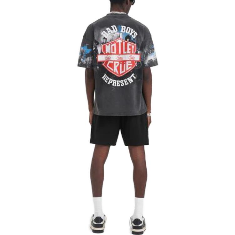 Purchase REPRESENT X モトリー・クルー コラボ グレー グラフィックプリント オーバーサイズ Tシャツ メンズ MT4015-20