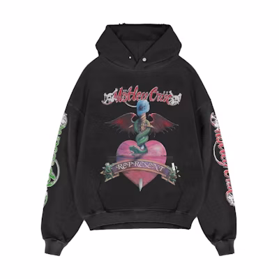Represent MÖTLEY CRÜE Letter Skull Hoodie Vintage Black MH4010-444