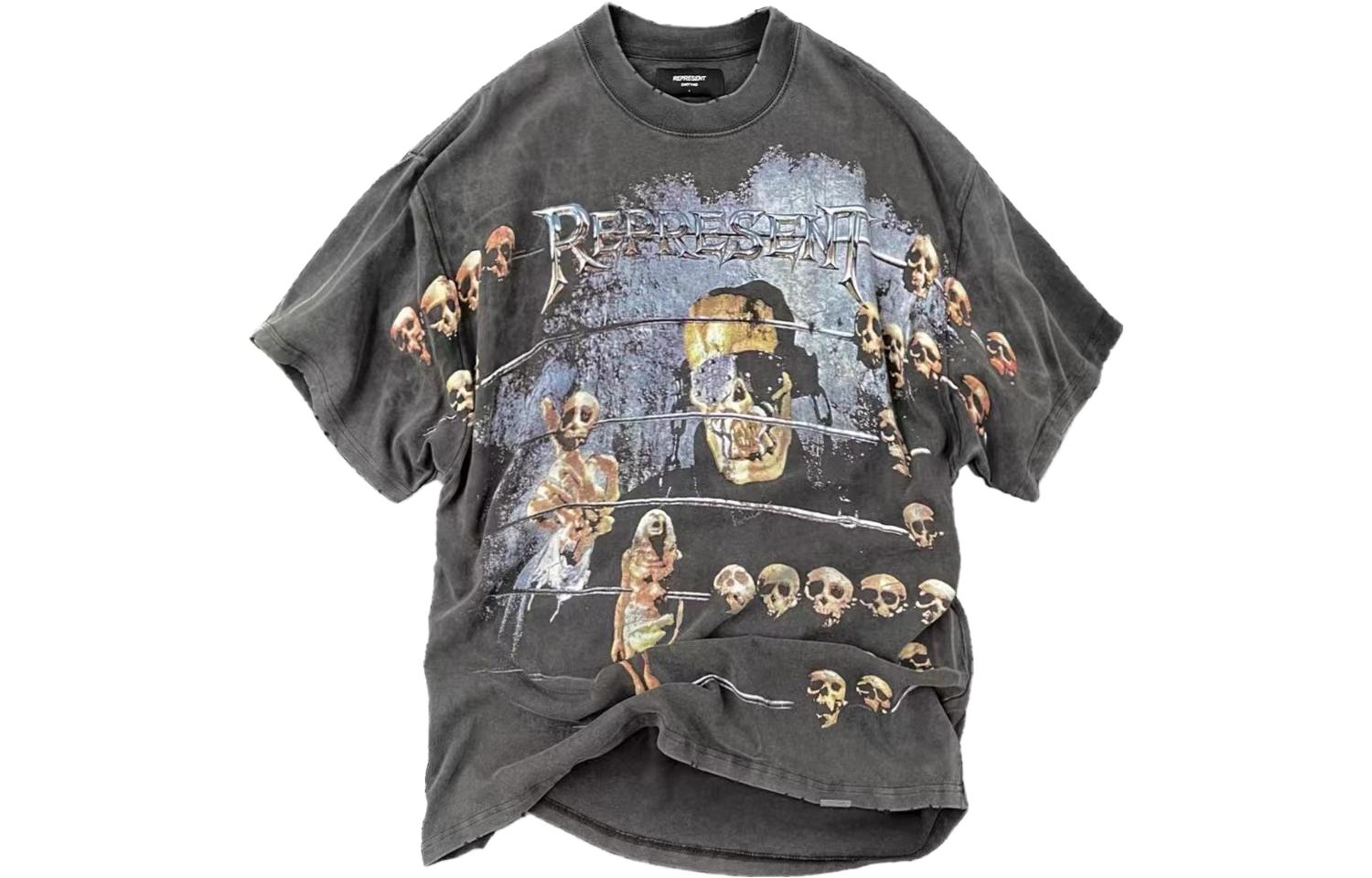 REPRESENT x MEGADETH SS21 Skull Print Men’s Tee Retro Gray M05122-20