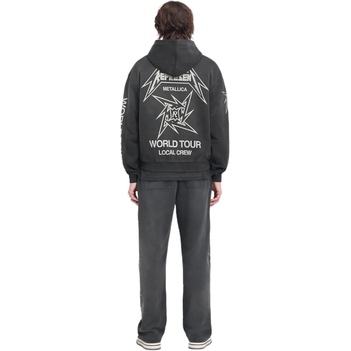 Purchase REPRESENT x METALLICA 裂紋印花洗舊黑色連帽衫 SS24 聯名款 MLM4370-230