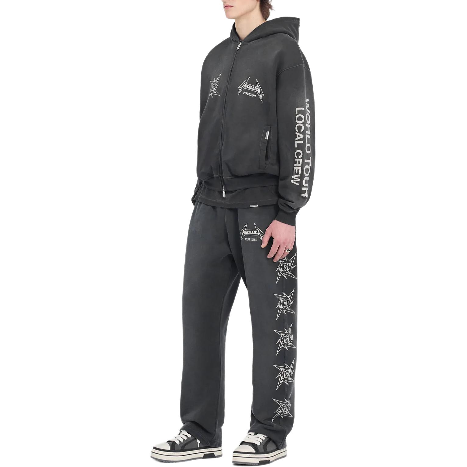 Details for REPRESENT x METALLICA 裂紋印花洗舊黑色連帽衫 SS24 聯名款 MLM4370-230