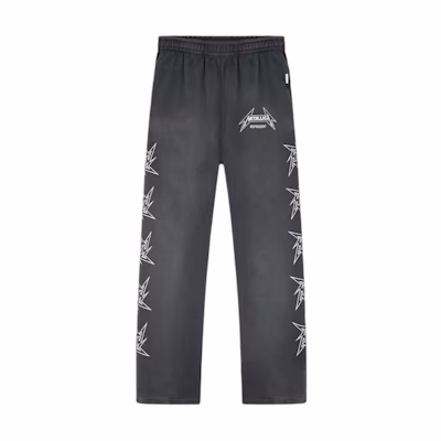 REPRESENT METALLICA SS24 Cracked Print Elastic Waist Casual Pants Black Men. MLM4376-230