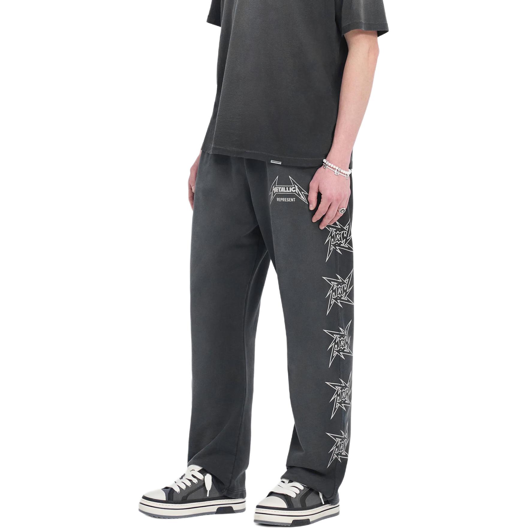 Details for REPRESENT x METALLICA SS24 Seluar Santai Pinggang Getah Hitam Lelaki. MLM4376-230