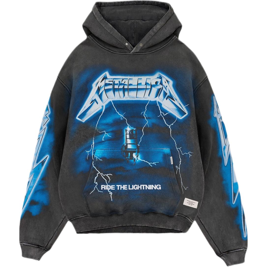 Represent METALLICA SS24 Lightning Hoodie Pullover Vintage Gray MLM4372-020
