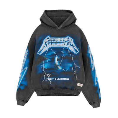 Represent METALLICA SS24 Lightning Hoodie Pullover Vintage Gray MLM4372-020