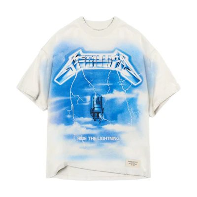REPRESENT Metallica SS24 Lightning Print Crewneck T-Shirt White MLM4382-072