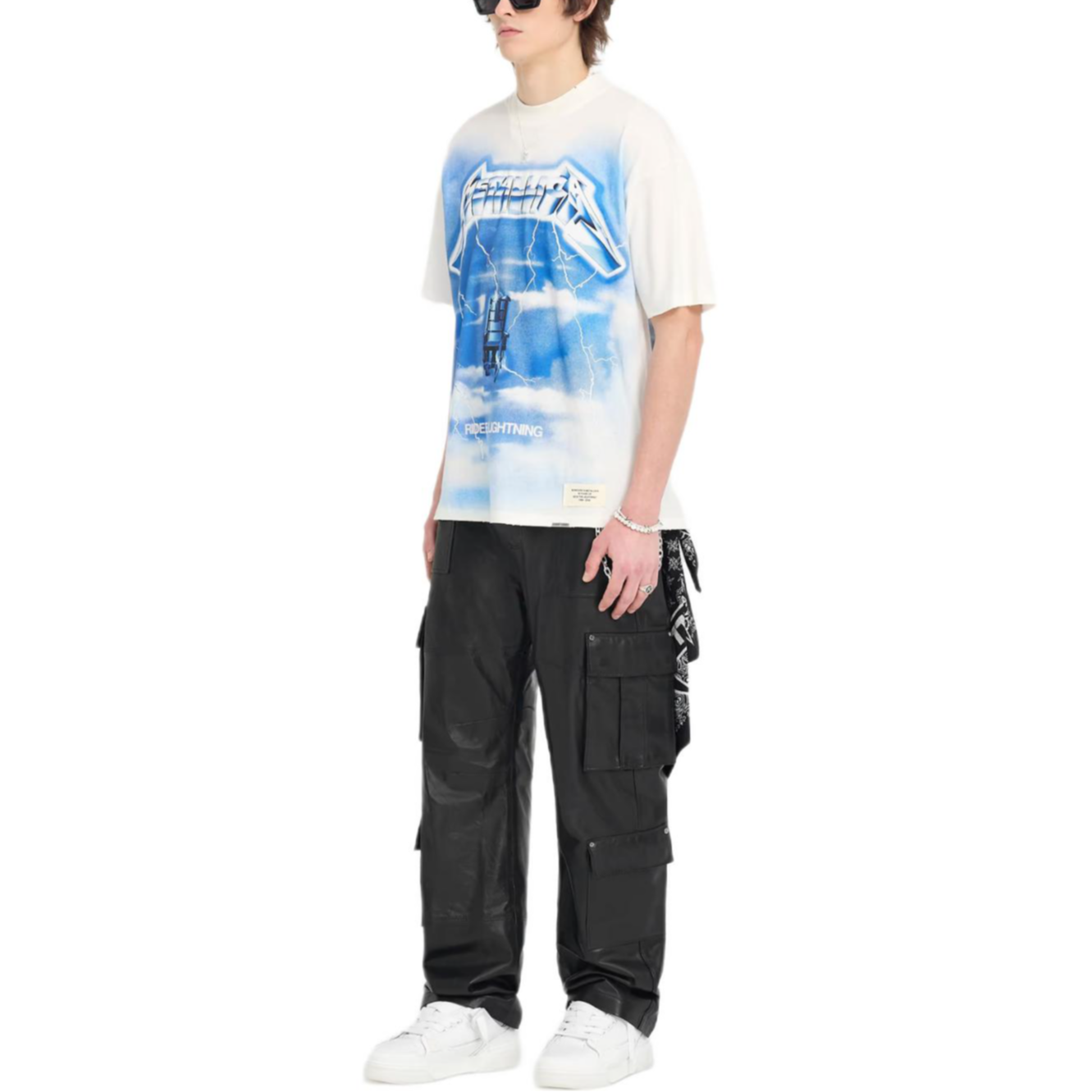 Details for REPRESENT x Metallica SS24 Baju T-Shirt Putih Cetakan Petir Crewneck MLM4382-072