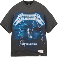 REPRESENT x METALLICA SS24 Lightning Print Grey Crewneck T-Shirt Men. MLM4356-020 REPRESENT x METALLICA SS24 Lightning Print Grey Crewneck T-Shirt Men. MLM4356-020
