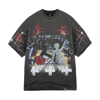 REPRESENT METALLICA SS24 Vintage Grey Graphic Crewneck Short Sleeve T-Shirt MLM4354-020