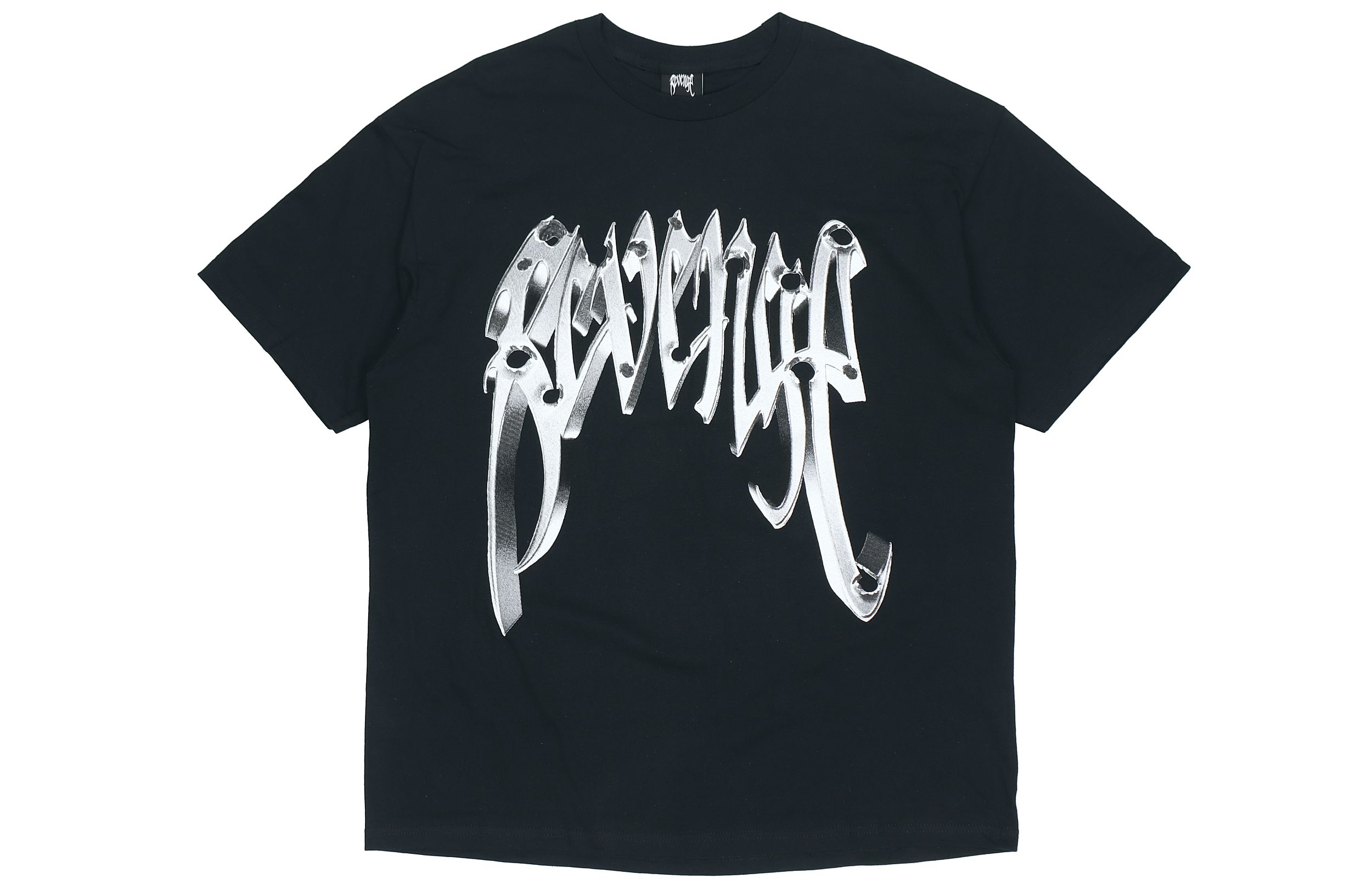 Revenge 3D Skull Logo Graphic Crewneck Tee Black  T-Shirt REVE-ST047-BLACK