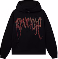 Revenge Black Diamond-Embellished Hoodie Unisex Loose Fit. XHEARTBREAKJEWEL-HD-BLK Revenge Black Diamond-Embellished Hoodie Unisex Loose Fit. XHEARTBREAKJEWEL-HD-BLK