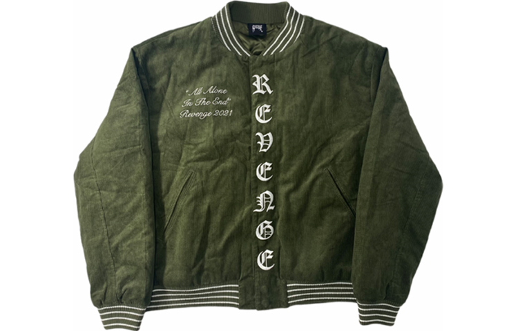 Revenge Green Varsity Jacket Unisex Casual Colorblock Back to School Edition REVE-JK012-GREEN