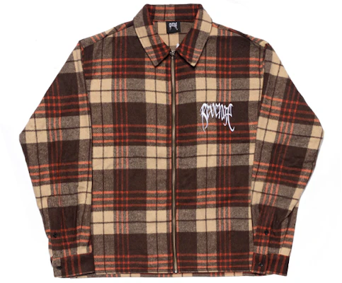 Revenge Plaid Loose-Fit Long Sleeve Melard Shirt Brown (). REVE-JK014-BROWN Buy Revenge Plaid Loose-Fit Long Sleeve Melard Shirt Brown (). REVE-JK014-BROWN