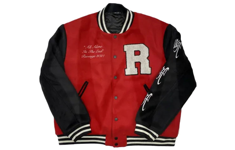 Revenge Red Bomber Jacket with Back Skull Design Unisex REVE-JK011-MIX