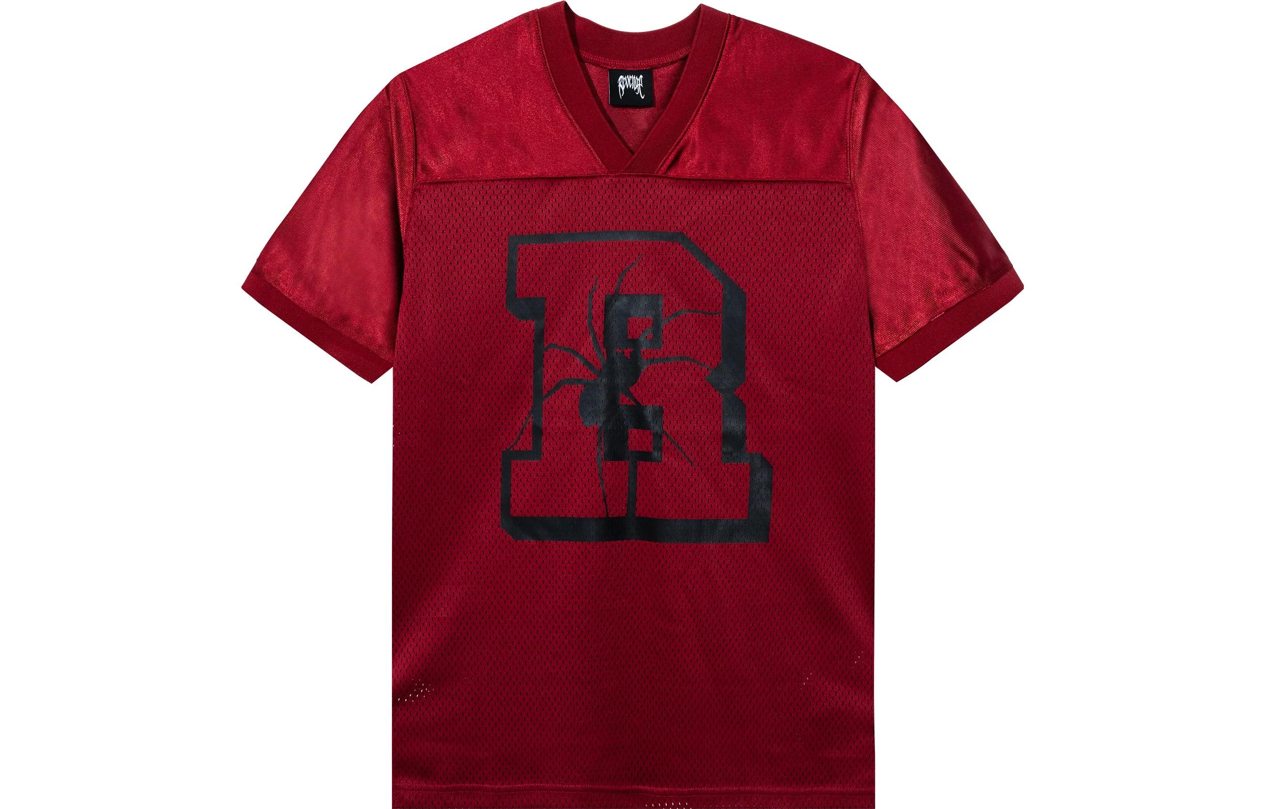Revenge Spider 22 Maroon Football Jersey V-Neck Short Sleeve Unisex Red. SPID22-JRSY-RED