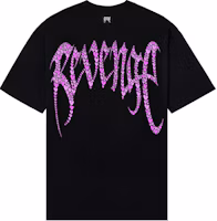 Revenge SS24 LOVE IS PAIN Heart Logo Unisex Black Crewneck T-Shirt. RVG-TE000021 Revenge SS24 LOVE IS PAIN Heart Logo Unisex Black Crewneck T-Shirt. RVG-TE000021
