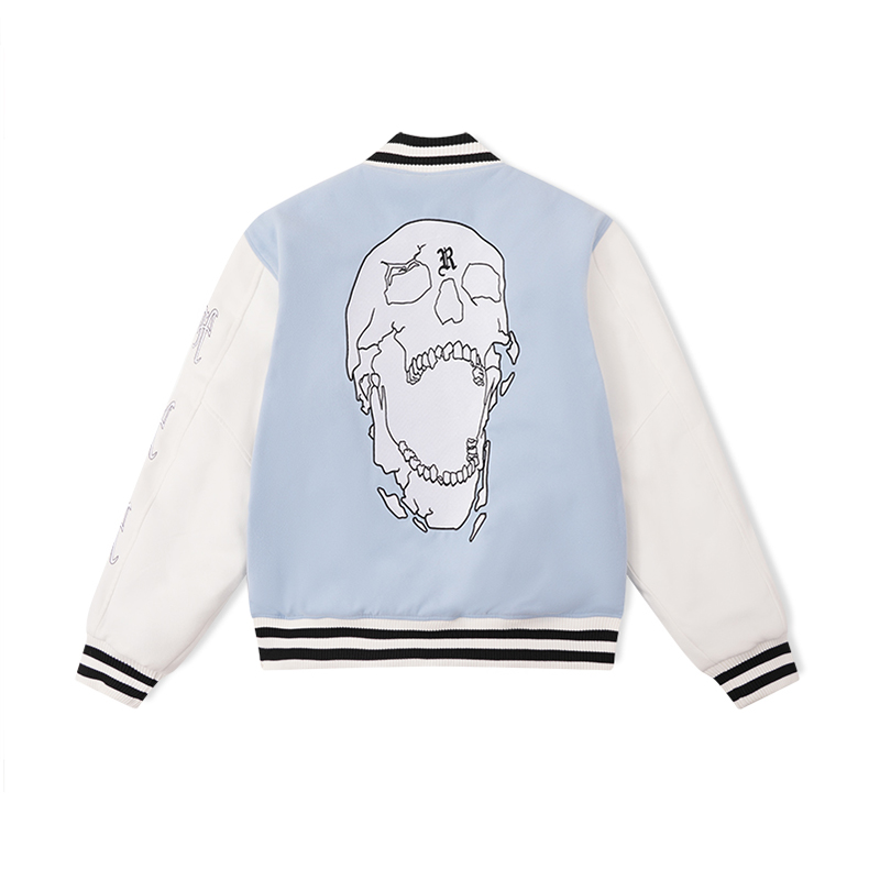 Revenge Unisex Light Blue Varsity Baseball Jacket RVG-JK000012
