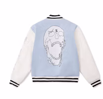 Revenge Unisex Light Blue Varsity Baseball Jacket RVG-JK000012 Revenge Unisex Light Blue Varsity Baseball Jacket RVG-JK000012