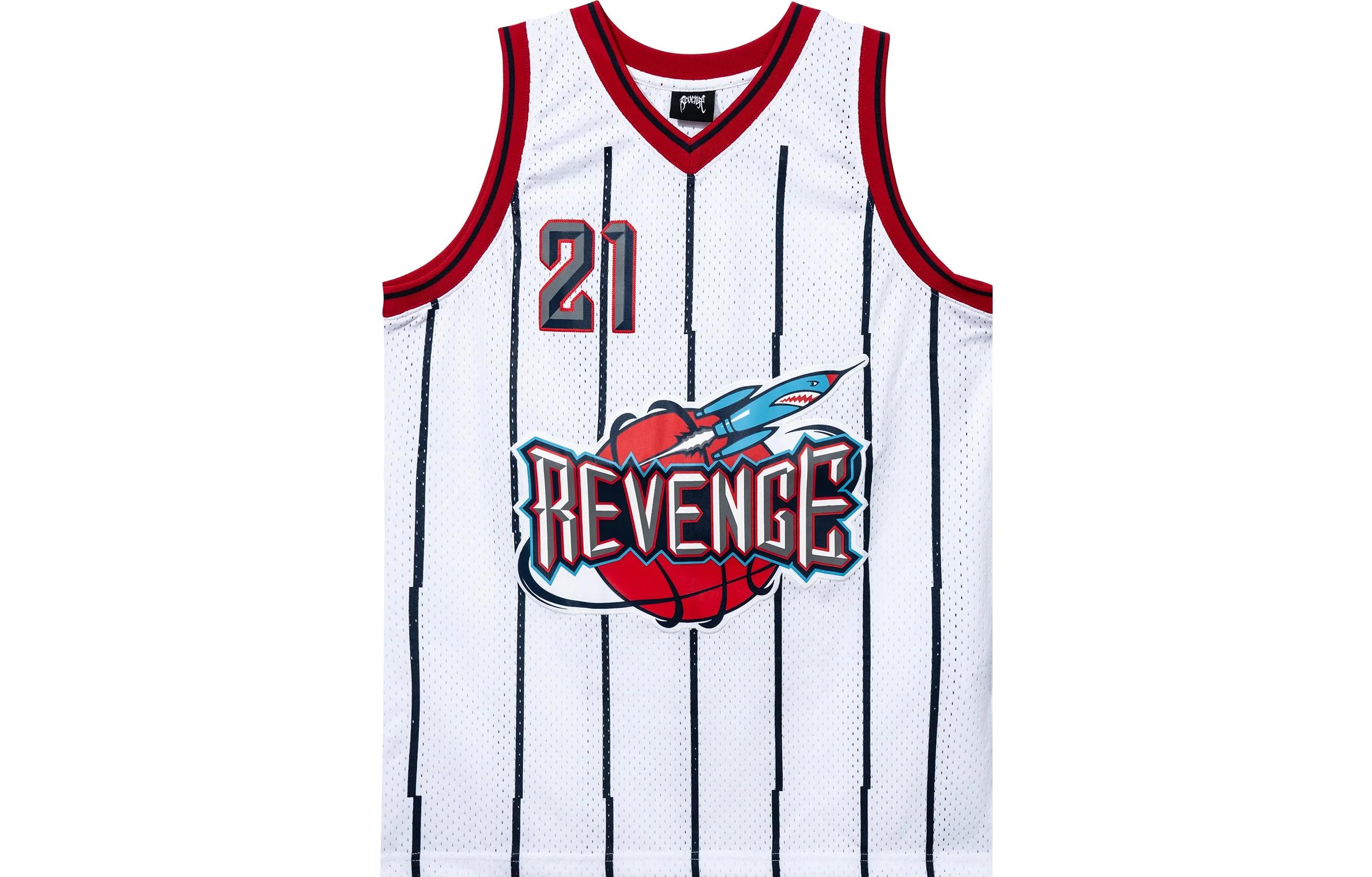 Revenge White Jersey Embroidered Unisex Sleeveless Basketball Tank Top White EMBJERSEY-JRSY-WHTE