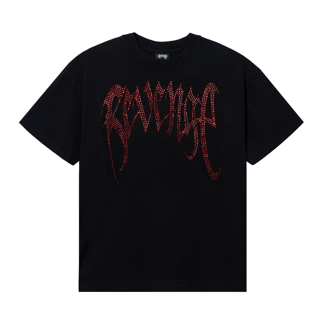 Revenge x Heartbreak Bejeweled Heart Graphic Tee Unisex Black RVG-TE000019-BLK