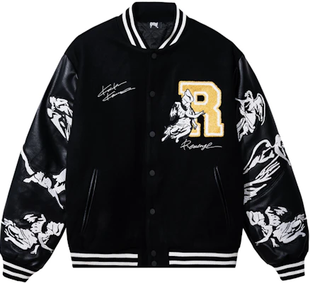 Revenge x Kosuke Kawamura Black Unisex Casual Loose Baseball Jacket. RVG-JK000015 Buy Revenge x Kosuke Kawamura Black Unisex Casual Loose Baseball Jacket. RVG-JK000015