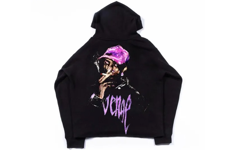Revenge x Ski Mask the Slump God Hoodie Black - Unisex Graphic Letter Print REVE-HD030-BLACK