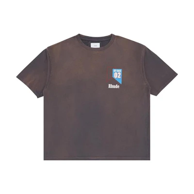RHUDE Brown Crewneck Short-Sleeve T-Shirt with Alphanumeric Print PF23TT08012675