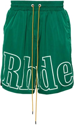 RHUDE绿色宽松短裤标志印花抽绳设计。 RHSS24SH128423730373 Order RHUDE绿色宽松短裤标志印花抽绳设计。 RHSS24SH128423730373