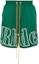 Order RHUDE绿色宽松短裤标志印花抽绳设计。 RHSS24SH128423730373