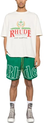 RHUDE绿色宽松短裤标志印花抽绳设计。 RHSS24SH128423730373 Lookbook RHUDE绿色宽松短裤标志印花抽绳设计。 RHSS24SH128423730373