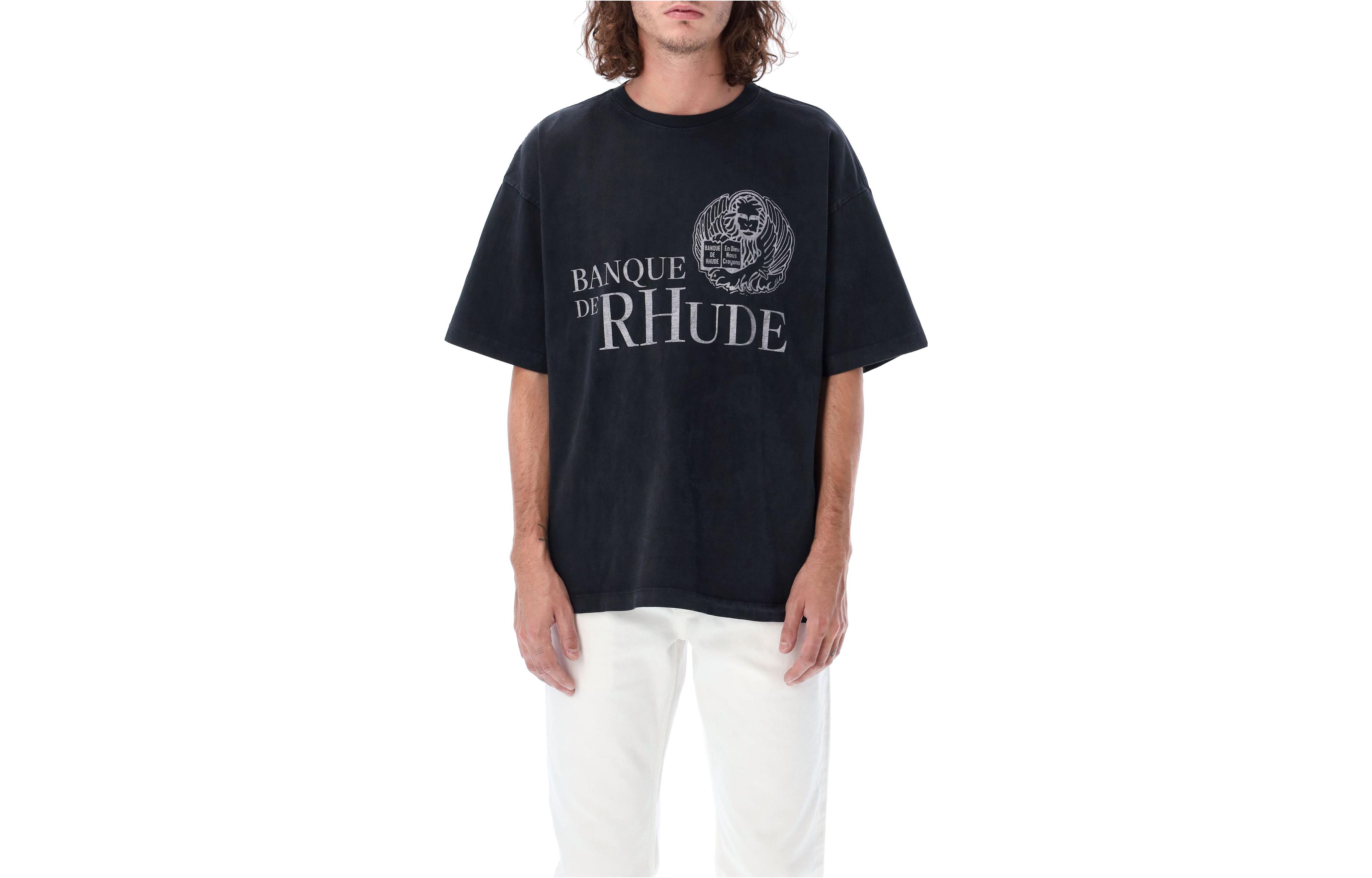 RHUDE  Logo Print Crewneck Short Sleeve T-Shirt. TT09012610C0610