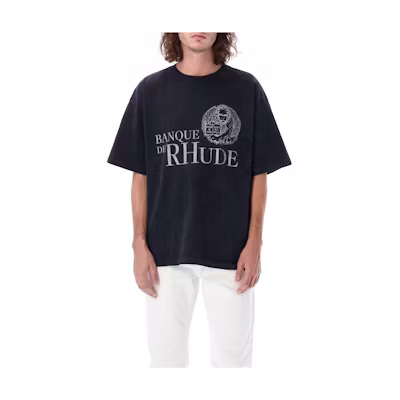 RHUDE Logo Print Crewneck Short Sleeve T-Shirt. TT09012610C0610