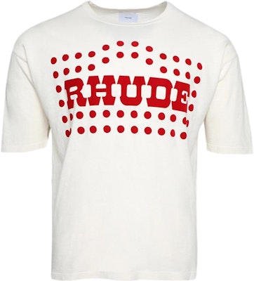 RHUDE 白色波点Logo印花圆领T恤. RHFW23TT070126-11 Buy RHUDE 白色波点Logo印花圆领T恤. RHFW23TT070126-11