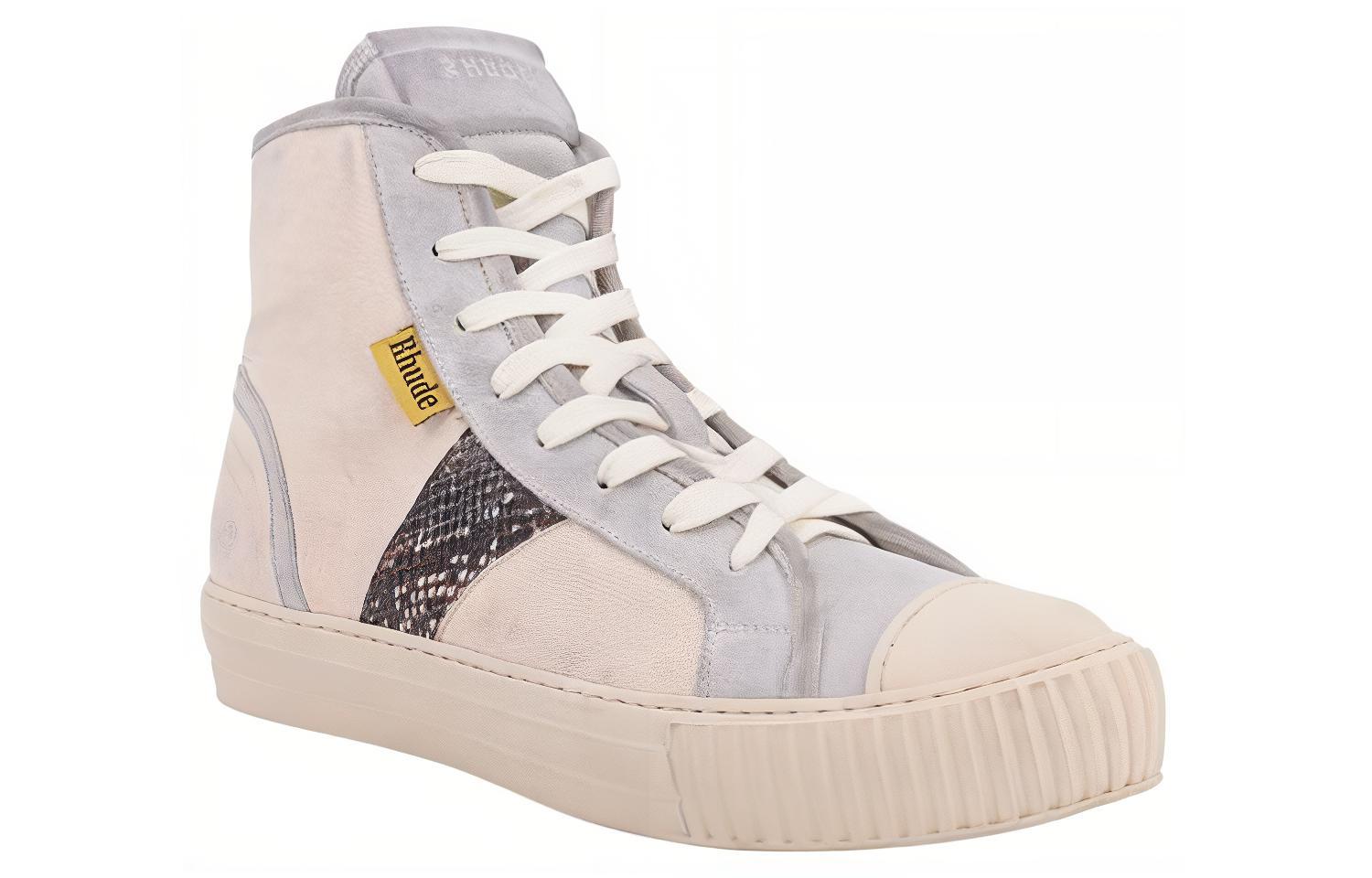 Order Rhude Bel Airs High 'Black Croc' Sepatu Pria Hitam Kulit Buaya RHPF23FO03975-119