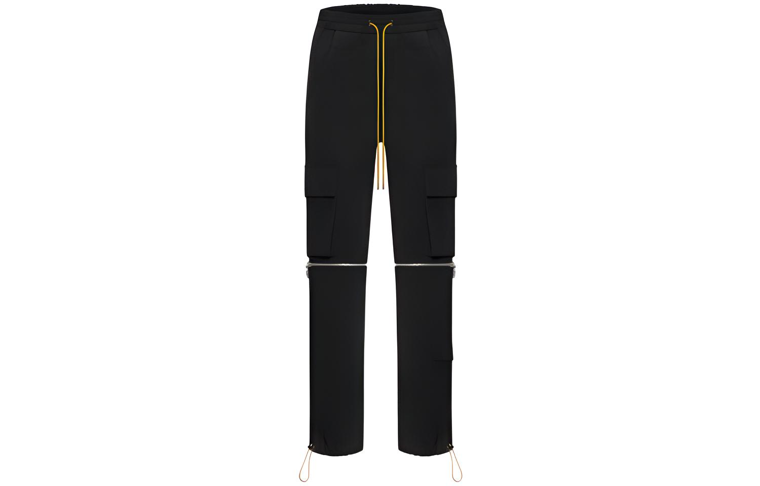 RHUDE Black Detachable Knee-Zip Drawstring Pants RHU07MS20054