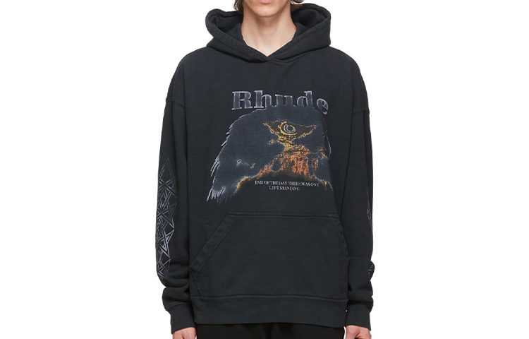 Rhude Black Eagle Graphic Hoodie Black 202923M202021