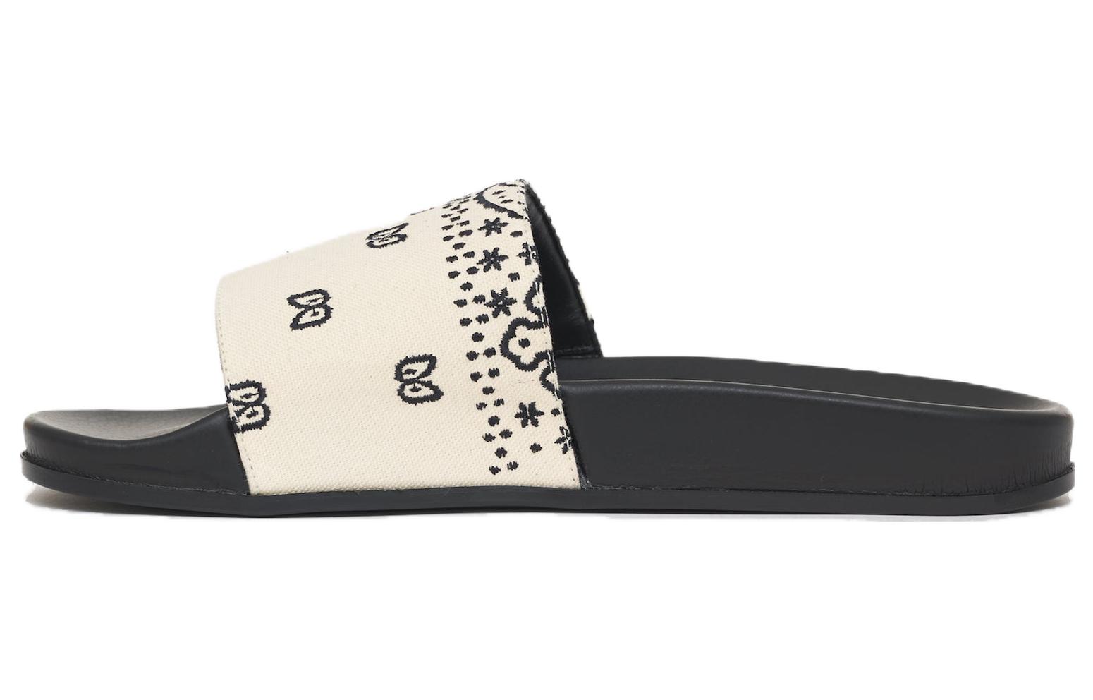 RHUDE Black White Open-Toe Quick-Dry Slide Sandals Rubber Sole RHSS22FO18239128-WHB