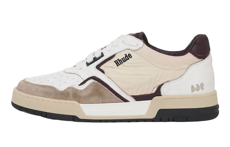 RHUDE Brown Distressed Low-Top Leather Fashion Sneakers RHFW22FO10604810