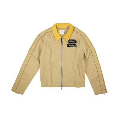 Rhude Brown Zip-Up Collared Jacket with Lettering Design PF22JA07366117