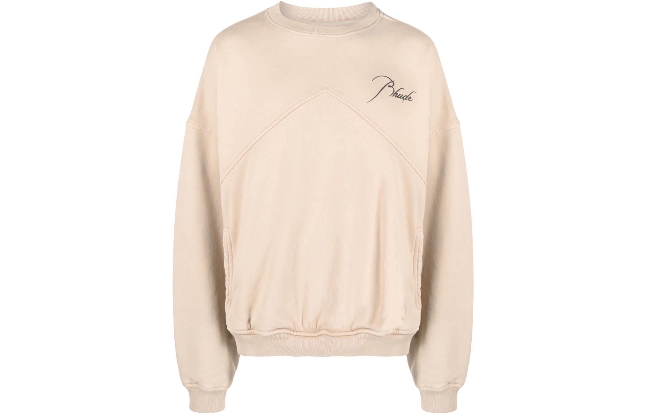 Rhude Crewneck Long Sleeve Casual Sweatshirt Beige RHPS23SW04826610