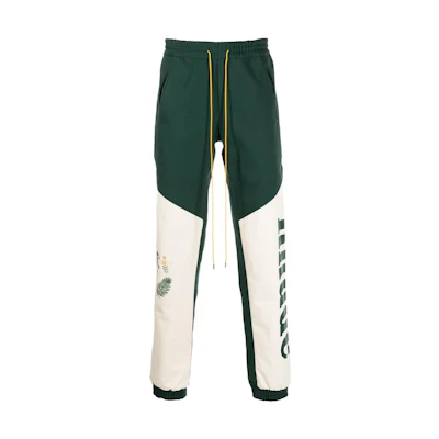 RHUDE Flight SS22 White Elastic Drawstring Jogger Pants for Men. RHSS22PA06012615GREEN/CREME