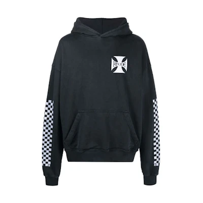 Rhude FW21 Back Logo Print Black Hoodie Jacket RHFW21HO010120372