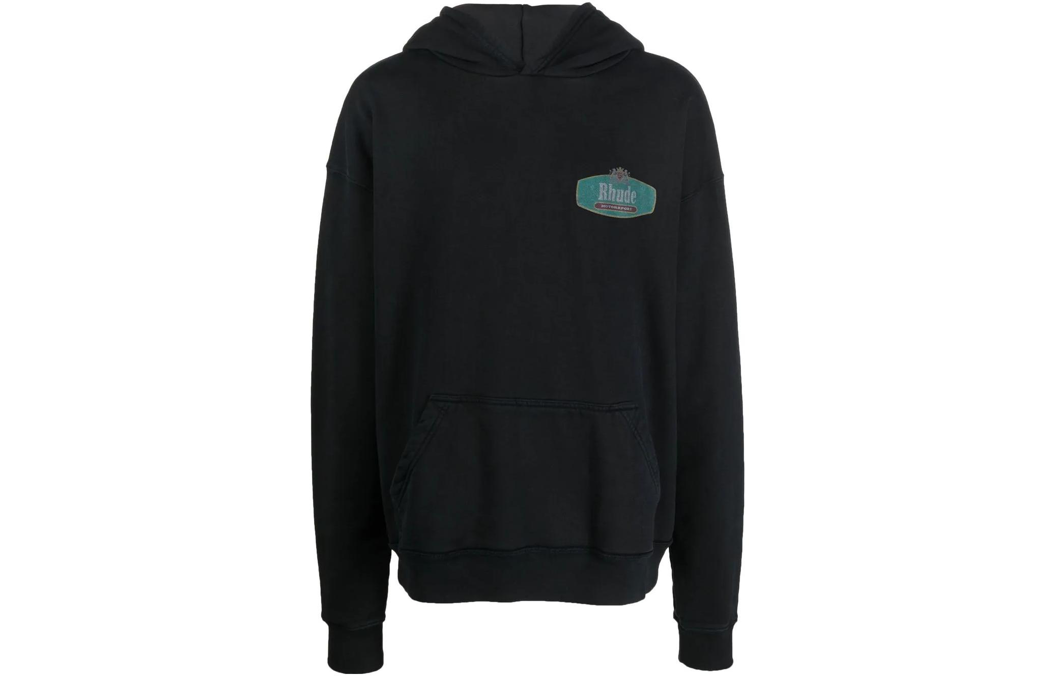 Rhude FW22 Black Hoodie with Logo Print RHPF22HO05012610