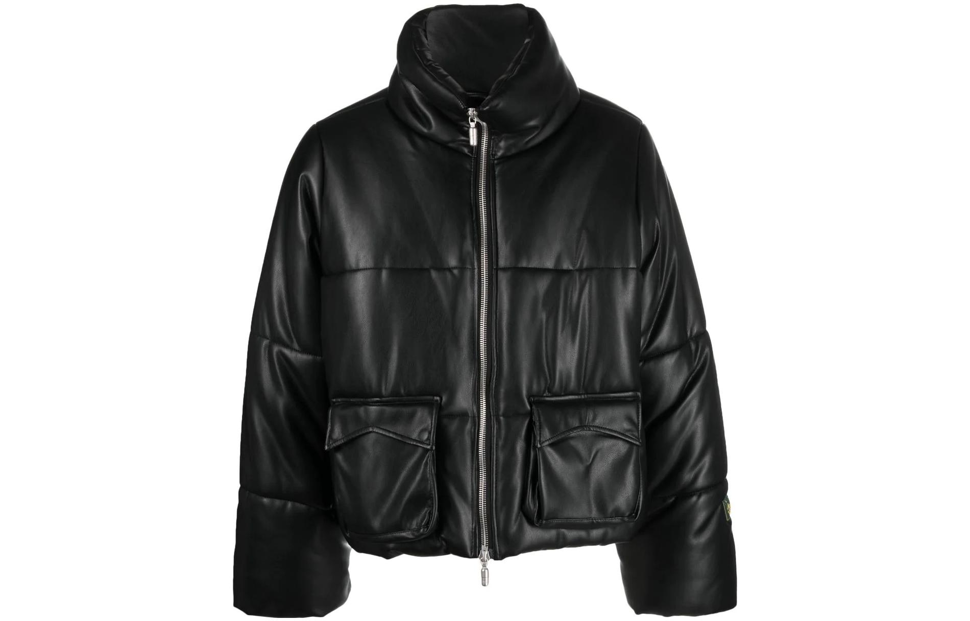 Rhude FW22 Black Solid Color Zip-Up Stand Collar Jacket for Men RHPF22JA01361372