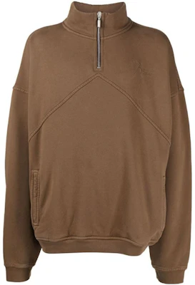 Rhude FW22 棕色半拉鍊高領長袖衛衣 RHFW22SW06012090 Buy Rhude FW22 棕色半拉鍊高領長袖衛衣 RHFW22SW06012090