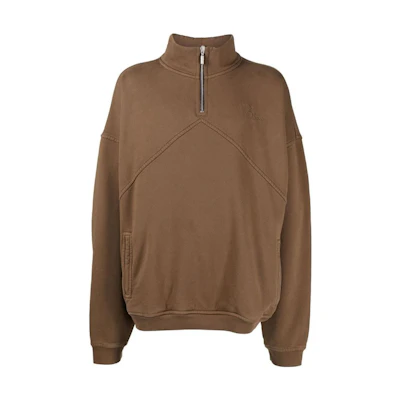 Rhude FW22 Brown Half-Zip High Neck Sweatshirt RHFW22SW06012090