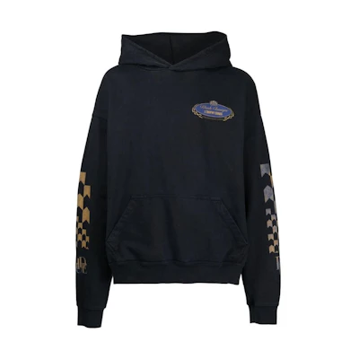 RHUDE FW22 Graphic Print Long Sleeve Hoodie Men’s Black. RHFW22HO07012610