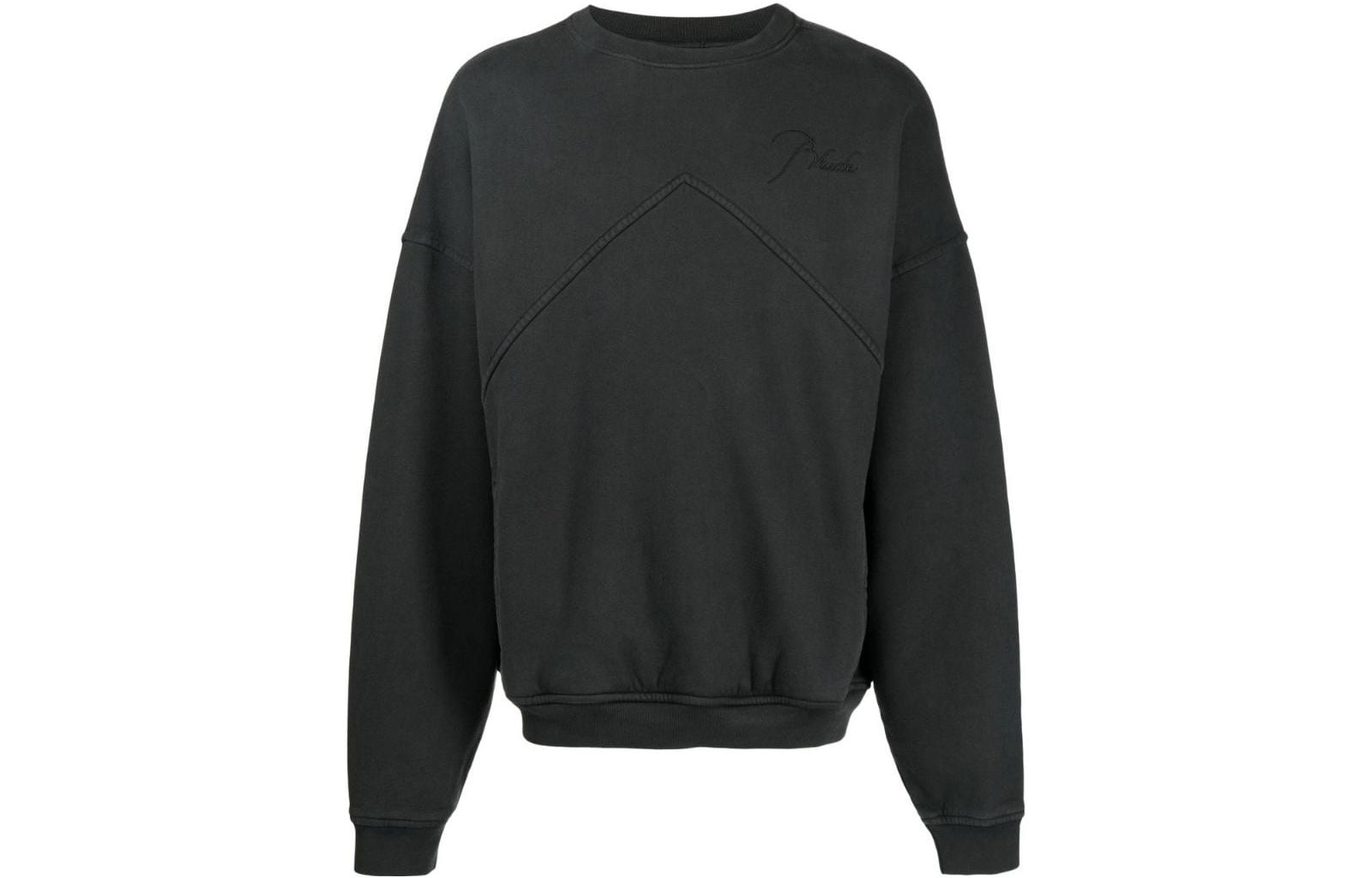 Rhude FW22 Logo Embroidered Crewneck Pullover Jacket Black RHFW22SW05012610VINTAGE